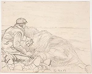 Johannes Larsen gør studier by Fritz Syberg