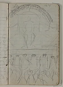 Johannes ser Gud sidde på sin trone, 24 ældste og 4 livsvæsner by Niels Larsen Stevns