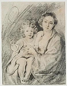 Jomfru Maria med barnet by Ubekendt
