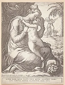 Jomfru Maria med barnet by Diana Scultori