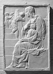 Jomfru Maria med Barnet, 'Trappe-Madonna' by Michelangelo Buonarroti