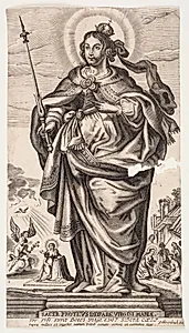 Jomfru Maria med krone og scepter by Monogrammist s.W.