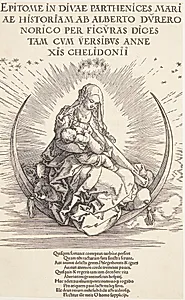 Jomfru Maria på en seglmåne by Albrecht Dürer