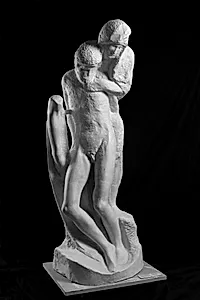 Jomfru Maria støtter den døde Kristus, 'Rondanini-Pietà by Michelangelo Buonarroti