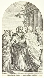 Jomfru Marias besøg hos Elisabeth (Besøgelsen) by Jacob Matham