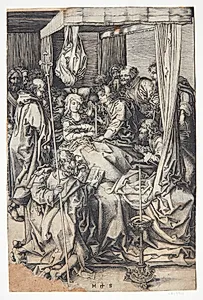 Jomfru Marias død by Martin Schongauer