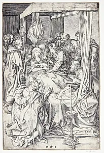 Jomfru Marias død by Martin Schongauer