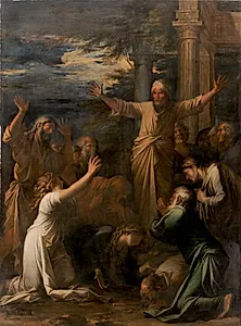 Jonas prædiker for Ninives indbyggere by Salvator Rosa