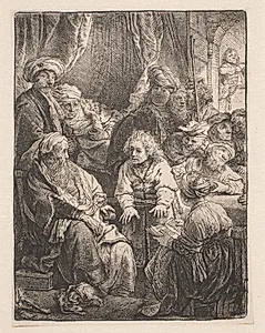 Josef fortæller sine drømme by Rembrandt van Rijn
