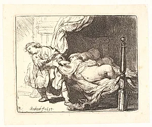 Josef og Potifars hustru by Rembrandt van Rijn