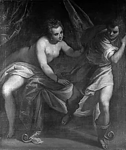 Joseph og Potifars hustru by Jacopo Palma (il Giovane)