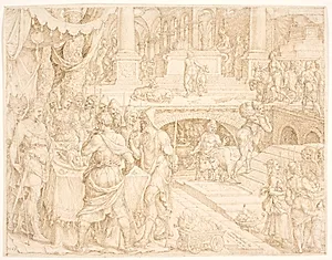 Josias befaler, at folket skal holde påske som foreskrevet i pagtsbogen by Maarten van Heemskerck