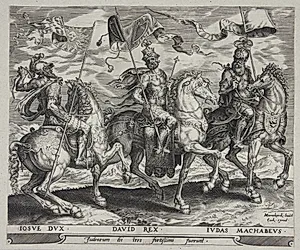 Josva, David og Judas Makkabæus by Harmen Jansz. Muller