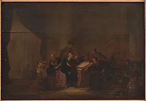 Judas kaster pengene i templet by Jacob de Wet (I)