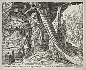 Judit skiller hovedet fra Holofernes' krop by Philips Galle