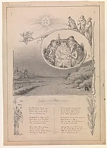 Juletegning til "Ude og hjemme" by Frans Schwartz
