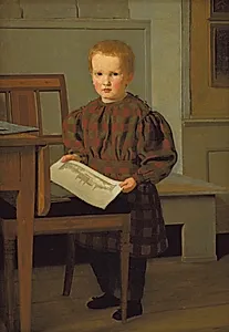 Julius Eckersberg som dreng i Eckersbergs atelier på Charlottenborg by Christen Købke