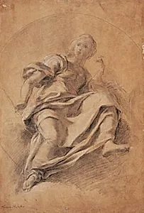 Juno siddende i skyer, studie til en tondo by Tommaso Gherardini