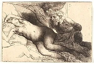 Jupiter og Antiope by Rembrandt van Rijn