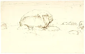 Kæmpehøj (formodentlig) på Brandsø by Dankvart Dreyer