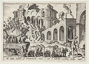 Kaldæerne røver tempelskatten by Philips Galle