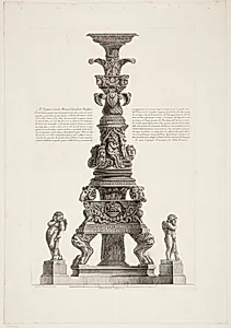 Kandelaber fra Palazzo Salviati, erhvervet og rekonstrueret af kunstneren til hans egen grav by Giovanni Battista Piranesi