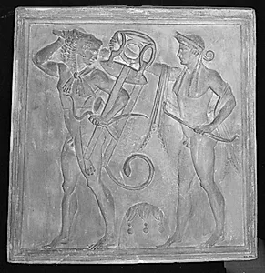 Kandelaberbase. Herakles og Apollons kamp om trefoden by Ubekendt