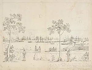 Kanonbådenes kamp mod den engelske flåde den 31. august by C.W. Eckersberg