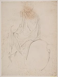 Kappeklædt rytter set bagfra by Jacques François Joseph Saly