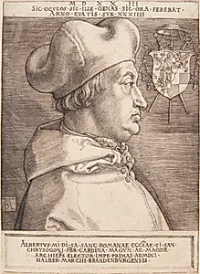 Kardinal Albrecht af Brandenburg, 1490-1545 by Albrecht Dürer