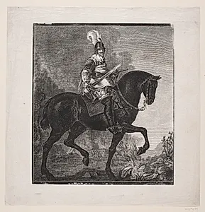 Karel van Mander: Christian IV til hest by Ubekendt