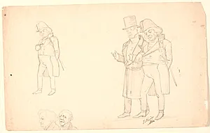 Karikatur af brødrene Ørsted. by P.C. Skovgaard