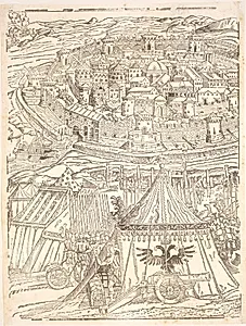 Karl V's erobring af fæstningen Goleta nær Tunis by Domenico dei Franceschi