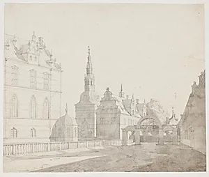 Karusselgården ved Frederiksborg Slot by Jørgen Roed