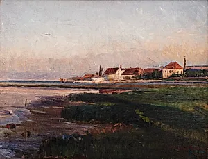 Kastrup Værk. Aftensol