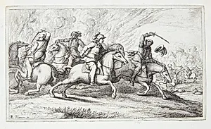 Kavaleri, der jagter en fjende by Albert Flamen
