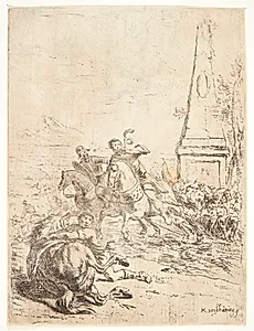 Kavalerifægtning by Verschuring, Hendrik