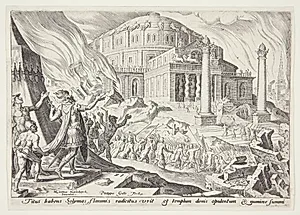 Kejser Titus' ødelæggelse af Jerusalem by Philips Galle