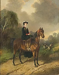 Kejserinde Eugenie til hest by Carl Friederich Kiørboe