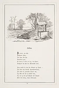 Kilden. Illustration til H.V. Kaalund, "Fabler for Børn" by H.P. Hansen