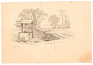 Kilden. Illustration til Kaalunds "Fabler for Børn". Se kommentar fra arkkatalog. by Johan Thomas Lundbye
