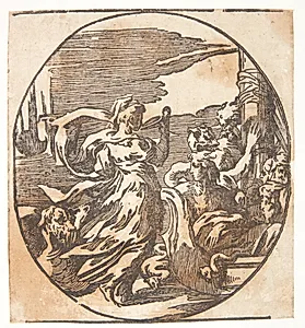 Kirke, drikkende af en skål by Antonio da Trento