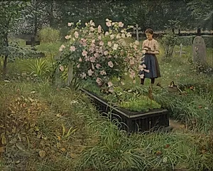 Kirkegårdsmotiv by Gottfrid Kallstenius