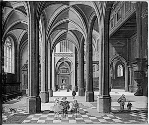 Kirkeinteriør by Bartholomeus van Bassen