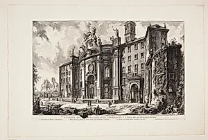 Kirken Santa Croce in Gerusalemme, Rom by Giovanni Battista Piranesi
