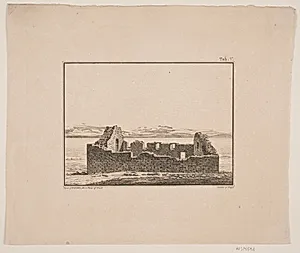 Kirkeruin på Grønland. Illustration til W.A. Graah. Undersøgelsesrejse til østkysten af Grønland