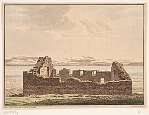 Kirkeruin på Grønland. Illustration til W.A. Graah. Undersøgelsesrejse til østkysten af Grønland