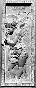 Klarinetblæsende putto by Ubekendt