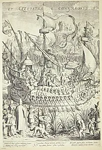 Kleopatra modtager Marcus Antonius by Jacob Matham