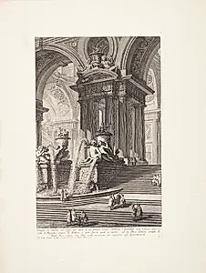 Klynge af søjler, som understøtter to buer i en stor gård ... by Giovanni Battista Piranesi